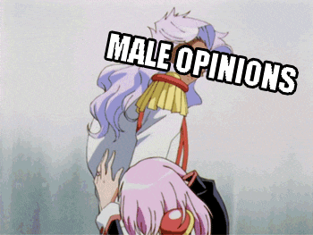 a cartoon of a man and a girl with male opinions written on the bottom
