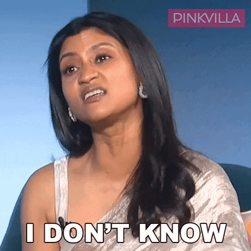 a woman says i don 't know with a pinkvilla logo in the background