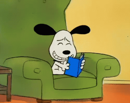 Snoopy Reading Book GIF - Snoopy Reading Book Laugh GIFs