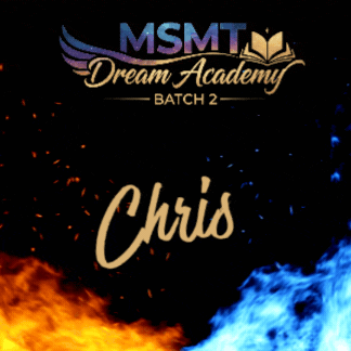 a poster for msmt dream academy batch 2 with chris on it