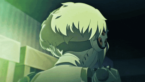 a close up of a person 's head with a mask on
