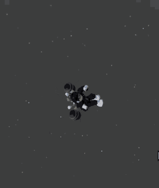 a cartoon character is flying through a dark space