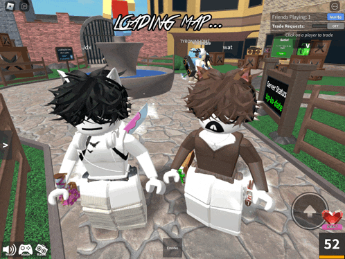 a screen shot of a video game with the words loading map at the top