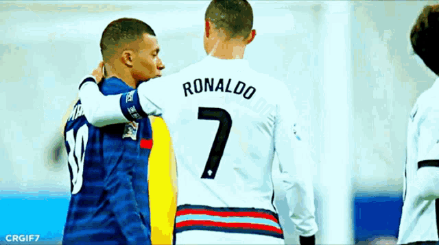 a soccer player with the name ronaldo on his shirt