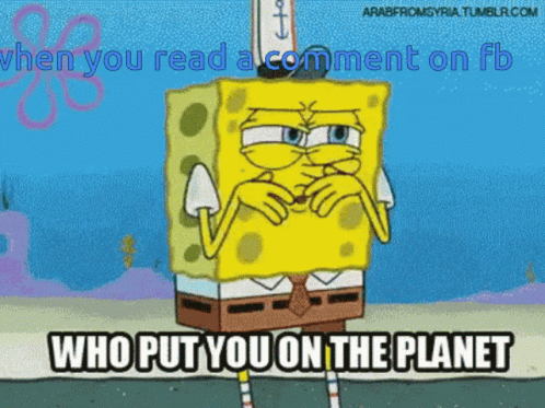 Facebook Comment Who Put You On The Planet GIF - Facebook Comment Who Put You On The Planet Spongebob GIFs