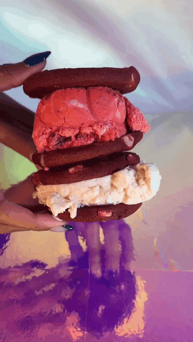 Insomnia Cookies Ice Cream Sandwich GIF - Insomnia Cookies Ice Cream Sandwich Red Velvet Cookies GIFs