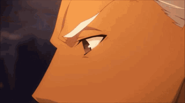 a close up of an anime character 's eye with a white stripe