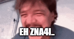 a close up of a man 's face with the words `` eh zna4l '' on it .