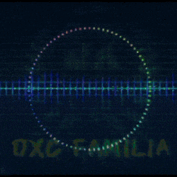a logo for oxc familia is shown on a blue background