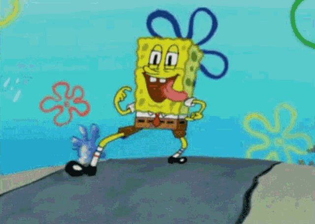 a cartoon of spongebob with the words " brody is played hello " above him