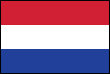 a red white and blue flag with a black border on a white background