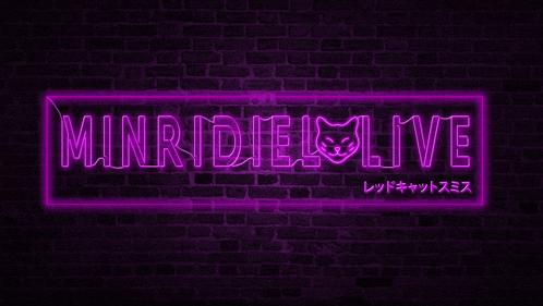 a brick wall with a neon sign that reads minride live