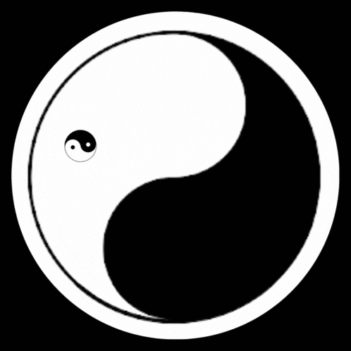 a yin yang symbol with a woman in the center