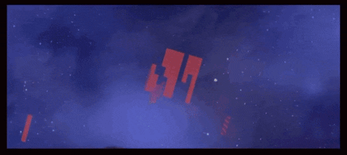 a cartoon character is flying through a purple space