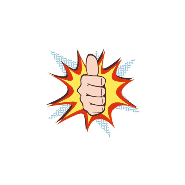 a cartoon illustration of a hand giving a thumbs up with the words # praymat written in blue