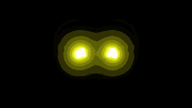 a glowing yellow object is against a black background and says ' aerie ' on it