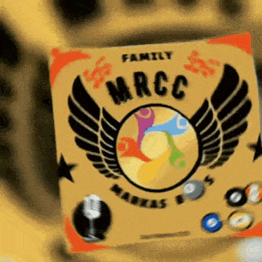 a close up of a family mrcc sticker