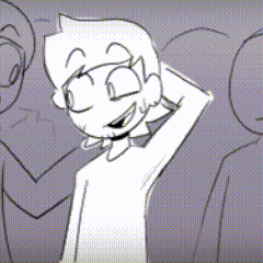 a black and white drawing of a cartoon character with his hand on his head