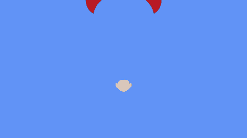a cartoon of a man with a beard and mohawk on a red background