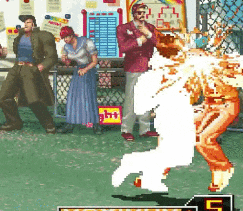 a video game scene with the number 5 on the bottom