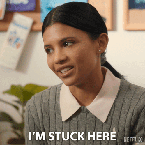 I'M Stuck Here Jackie Howard GIF - I'M Stuck Here Jackie Howard My Life With The Walter Boys GIFs