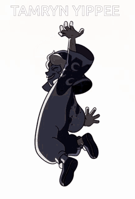 a cartoon of a person with the name tamryn yipplee on the bottom