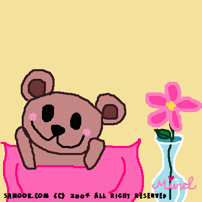 a drawing of a teddy bear with hearts and the words " i love you " above it