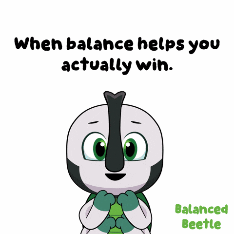 a cartoon of a balanced beetle says yes