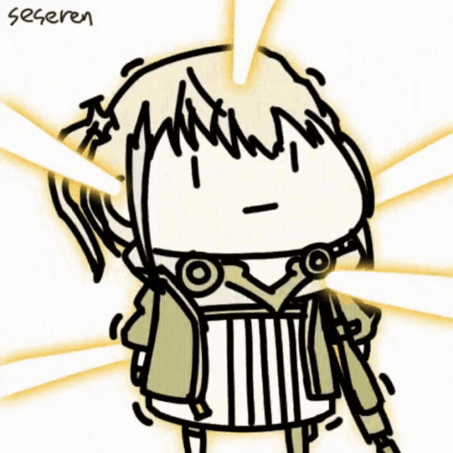 a drawing of a person with the name seseres on the bottom