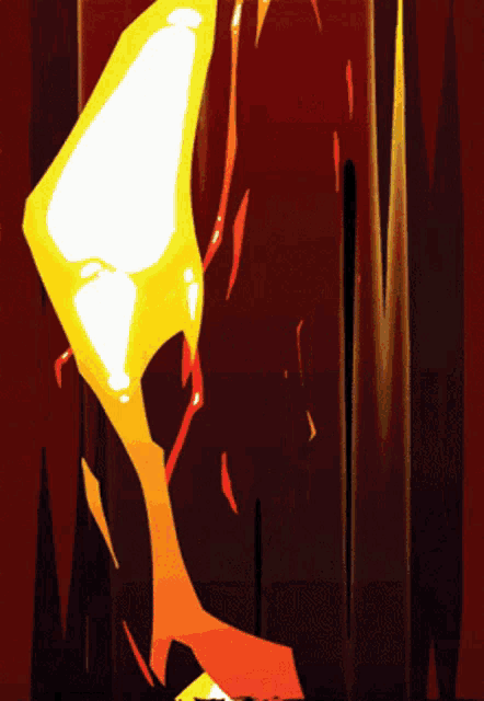 a cartoon drawing of a flame coming out of the ground
