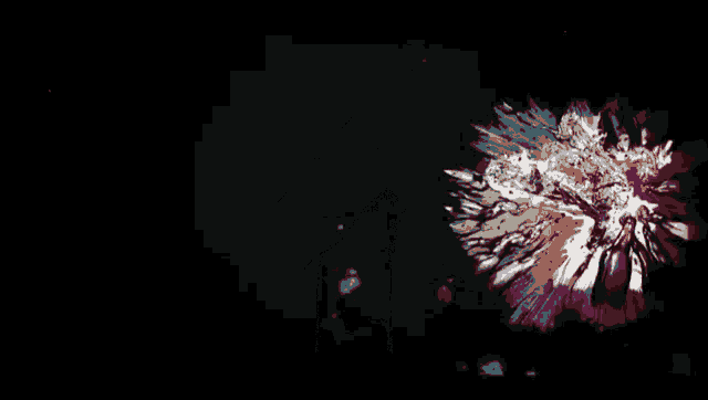 a painting of a person being shot with a bullet on a black background