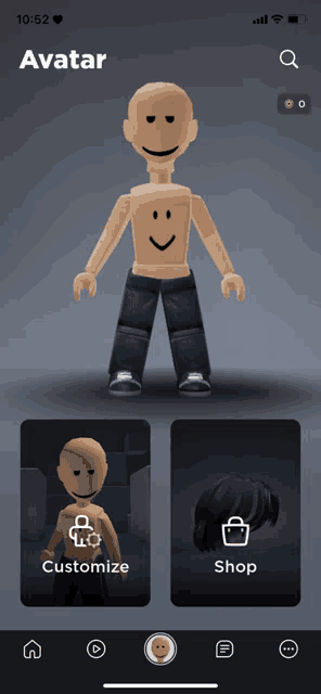 a phone screen shows an avatar with a smiley face on it