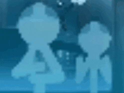 a couple of stick figures standing next to each other with the letter w visible