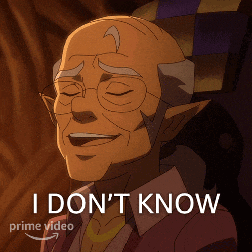 a picture of an old man with glasses and the words i don 't know