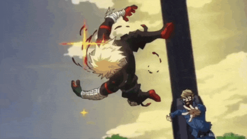 a cartoon character is flying through the air while another character tries to catch him .