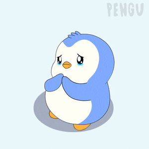 a penguin with a sad look on its face is standing in front of the word tengu