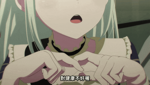 a close up of a girl making a cross with her hands in chinese
