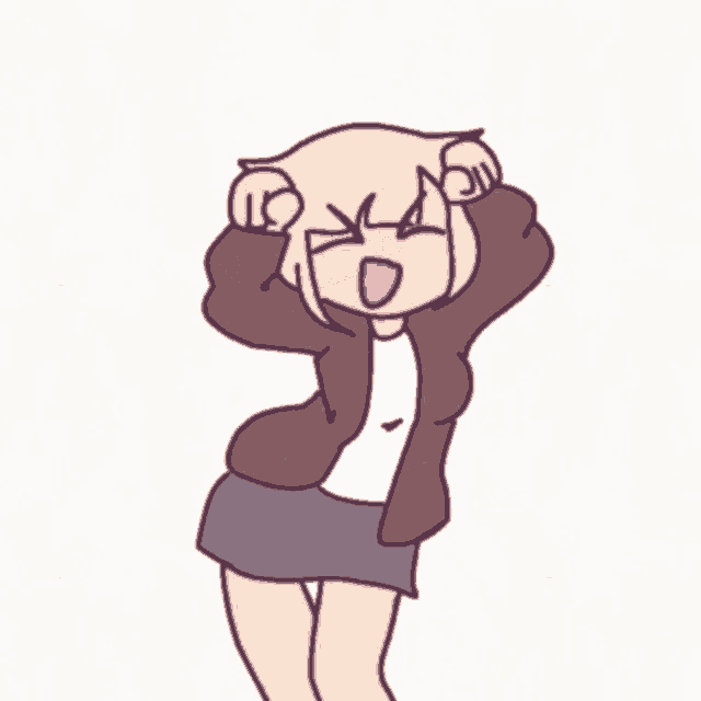 a cartoon drawing of a girl with blonde hair