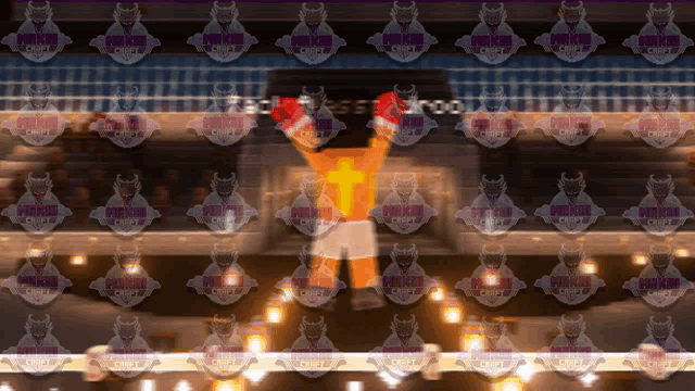 a boxing match is being played in a video game called punch out