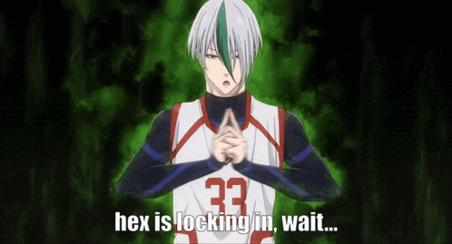 a basketball player with the number 33 on his jersey says " hex is locking in wait "