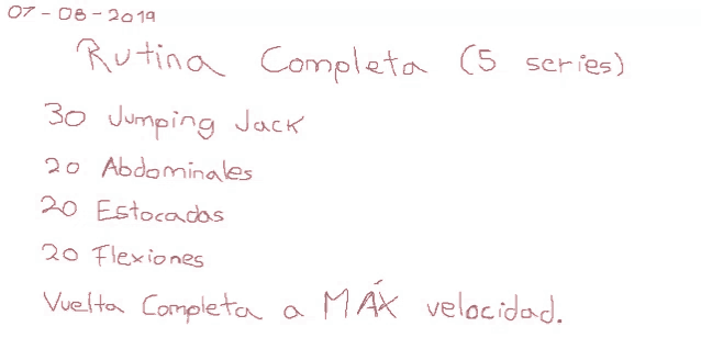 a list of exercises includes jumping jacks