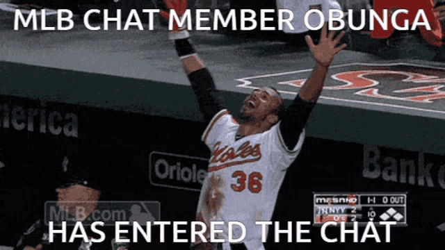 mlb chat member obunga has entered the chat with a picture of a baseball player