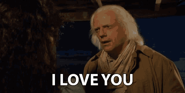 a man says i love you while looking at a woman