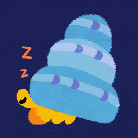 a cartoon drawing of a turtle sleeping with the letter n visible