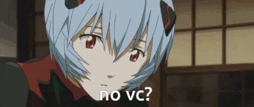 a picture of a girl with red eyes and the words no vc