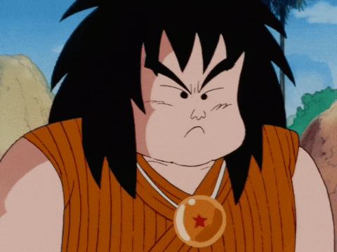 a cartoon character has an angry face and a necklace with a star on it