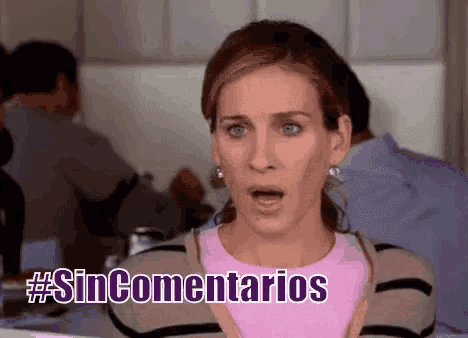 a woman with a surprised look on her face and the words sincomentarios written below her