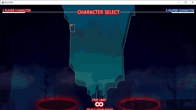 a computer screen with a character select screen