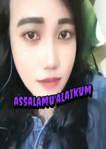 a close up of a woman 's face with the words assalamu ' alaikum written above her