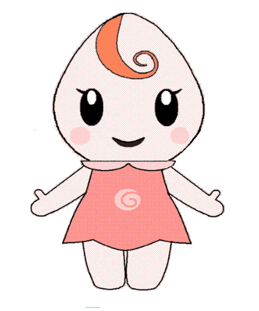 a cartoon drawing of a baby with a swirl on her head